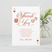 Carte De Remerciements Lucky In Love Playing Card Casino Bridal Shower (Debout devant)