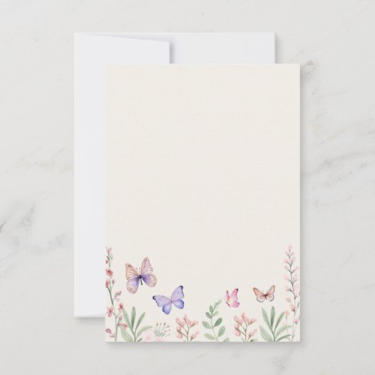 Carte De Remerciements Lui élégant me donne des papillons dans le ventre (Dos)