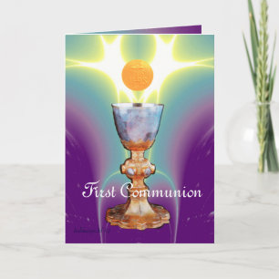 Carte De Remerciements LUMIÈRE SPIRITUELLE 1ère communion / Baptême