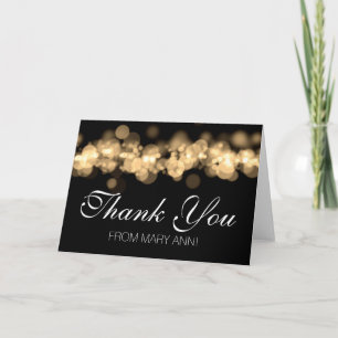 Carte De Remerciements Lumières Bokeh Gold 16 Mercis doux