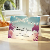 Carte De Remerciements Lumières de chaîne de coucher de soleil d'été Cart