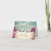 Carte De Remerciements Lumières de chaîne de coucher de soleil d'été Cart (Devant)