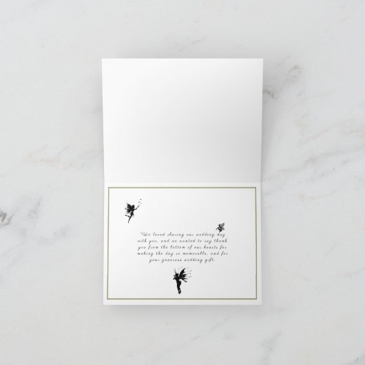 Carte De Remerciements Lumières de fées de mariage de forêt enchantée (Intérieur)