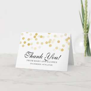 Carte De Remerciements Lumières de Parties scintillant mariage "Merci"