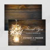 Carte De Remerciements Lumières florales dans un pot Mason (Devant / Derrière)