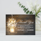 Carte De Remerciements Lumières florales dans un pot Mason (Debout devant)