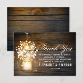 Carte De Remerciements Lumières florales dans un pot Mason (Devant / Derrière)