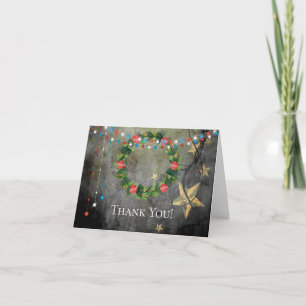 Carte De Remerciements Lumières patriotiques des étoiles n, guirlande de