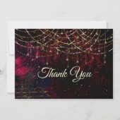 Carte De Remerciements Lumières scintillantes de fleurs rouges chic pour (Devant)