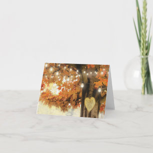 Carte De Remerciements Lumières scintillantes de l'arbre de l'automne rus
