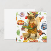 Carte De Remerciements Lunch Lady is serving food  (Devant / Derrière)