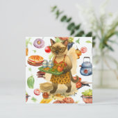 Carte De Remerciements Lunch Lady is serving food  (Debout devant)