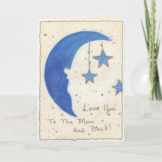 Carte De Remerciements Lune et étoiles (Devant)