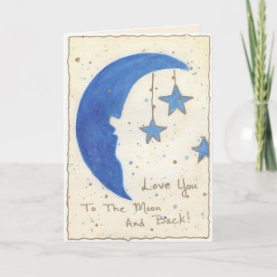 Carte De Remerciements Lune et étoiles