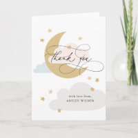 Lune et étoiles Bleu rose Baby shower de script Me