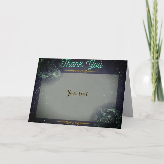 Carte De Remerciements Lune turquoise (Devant)