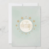 Carte De Remerciements Lune Twinkle Stars Verdure Baby shower Or (Dos)