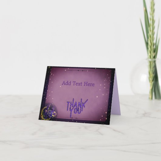 Carte De Remerciements Lune violette (Devant)