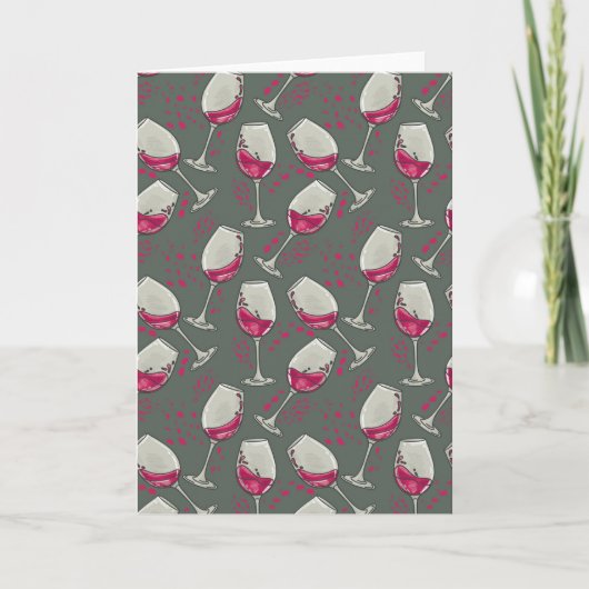 Carte De Remerciements Lunettes de vin rouge (Devant)