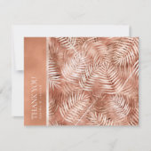 Carte De Remerciements Lush Palm Leaf Mariage Terra Cotta ID956 (Devant)