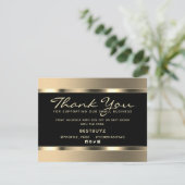Carte De Remerciements Luxe d'élégance dorée  (Debout devant)