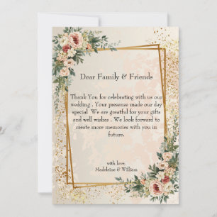 Carte De Remerciements Luxe Elegant Garden Flowers Mariage