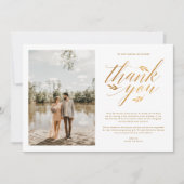 Carte De Remerciements Luxe Gold Foil Calligraphie Mariage photo (Devant)