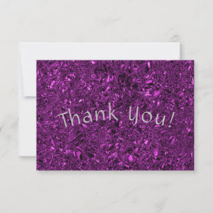Carte De Remerciements Luxe personnalisé violet broyé feuille