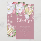 Carte De Remerciements Luxe Pink Floral 30e anniversaire (Devant / Derrière)