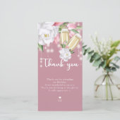 Carte De Remerciements Luxe Pink Floral 30e anniversaire (Debout devant)
