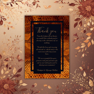 Carte De Remerciements luxueux animal en peau de serpent sauvage mariage
