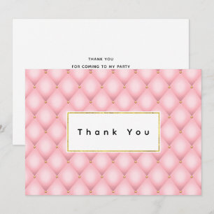 Carte De Remerciements Luxueux Motif en diamant verni rose