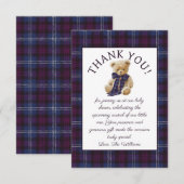 Carte De Remerciements Luxury Bear Bow Bow Baby Shower  (Devant / Derrière)