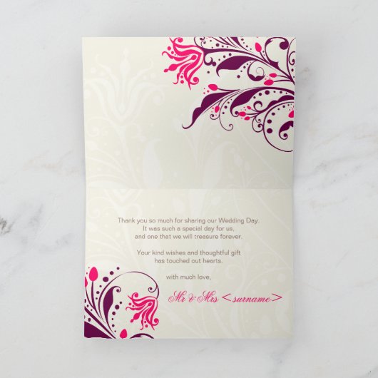 CARTE DE REMERCIEMENTS :: Lys (Intérieur)