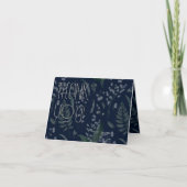 Carte De Remerciements Lys de la Vallée II bleu foncé Custom (Devant)