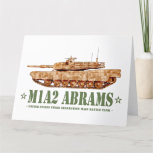 Carte De Remerciements M1A2 Abrams US MBT Tank Desert Storm Vétérinaire