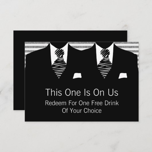 Carte De Remerciements M. et M. Suit et Cravate Gay Mariage (Devant / Derrière)