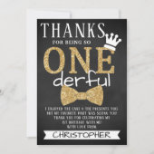 Carte De Remerciements M. ONEderful 1er anniversaire (Devant)