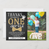 Carte De Remerciements M. ONEderful 1st Birthday Photo (Devant)