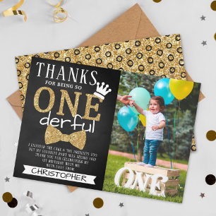 Carte De Remerciements M. ONEderful 1st Birthday Photo