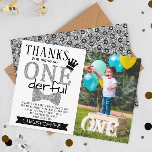 Carte De Remerciements M. ONEderful 1st Birthday Photo