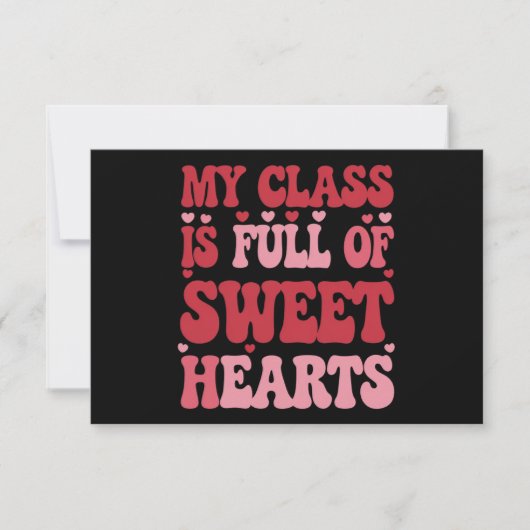 Carte De Remerciements Ma classe est pleine de coeur Saint-Valentin (Devant)