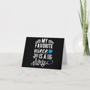 Carte De Remerciements ma nièce préférée est une infirmière - oncle tante