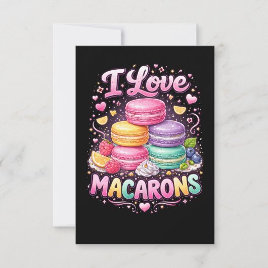 Carte De Remerciements Macarons Amour Sucré (Devant)
