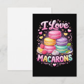 Carte De Remerciements Macarons Amour Sucré (Devant / Derrière)