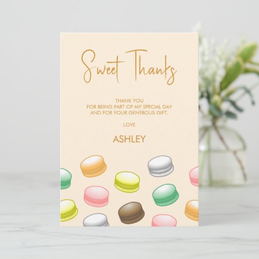 Carte De Remerciements Macarons doux 16 (Debout devant)
