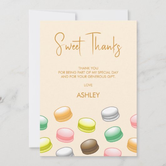 Carte De Remerciements Macarons Sweet 16 (Devant)