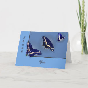 Carte De Remerciements Machaon trois noir