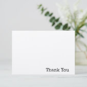 Carte De Remerciements machine à écrire moderne minimale texte simple pap (Debout devant)