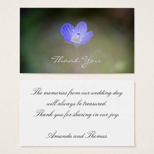 Carte de remerciements macro Veronica (Devant & derrière)